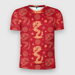 Мужская спорт-футболка Азиатские драконы - классика