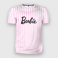 Футболка спортивная мужская Barbie - классическая розово-белая полоска, цвет: 3D-принт