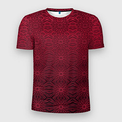 Мужская спорт-футболка Изысканный красный узорчатый