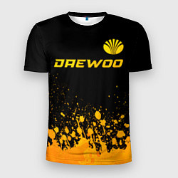 Мужская спорт-футболка Daewoo - gold gradient: символ сверху