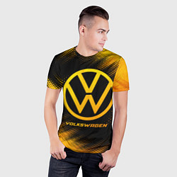 Футболка спортивная мужская Volkswagen - gold gradient, цвет: 3D-принт — фото 2