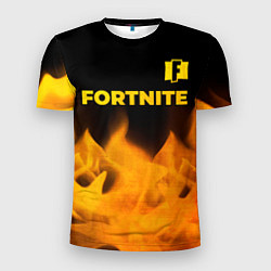 Мужская спорт-футболка Fortnite - gold gradient: символ сверху