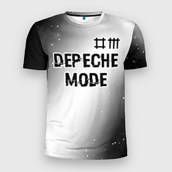 Мужская спорт-футболка Depeche Mode glitch на светлом фоне: символ сверху