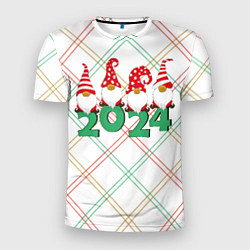 Футболка спортивная мужская Новогодние гномы 2024, цвет: 3D-принт