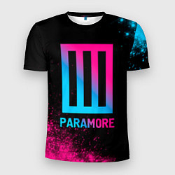 Мужская спорт-футболка Paramore - neon gradient