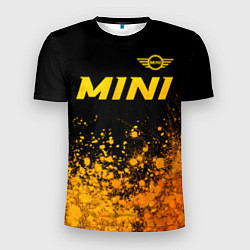 Мужская спорт-футболка Mini - gold gradient посередине