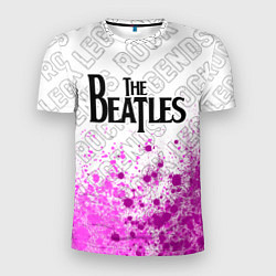 Мужская спорт-футболка The Beatles rock legends посередине