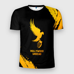Мужская спорт-футболка Hollywood Undead - gold gradient