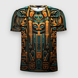 Мужская спорт-футболка Орнамент в египетском стиле, бюст Нефертити