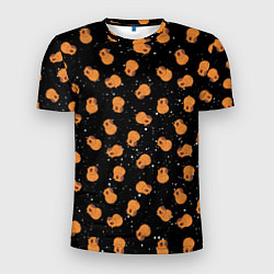 Футболка спортивная мужская Мини капибары в космосе, цвет: 3D-принт