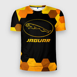 Мужская спорт-футболка Jaguar - gold gradient