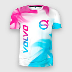 Мужская спорт-футболка Volvo neon gradient style вертикально