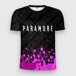 Мужская спорт-футболка Paramore rock legends посередине