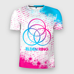 Мужская спорт-футболка Elden Ring neon gradient style