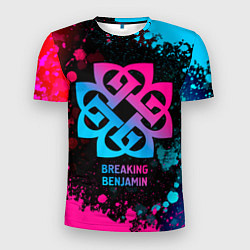 Мужская спорт-футболка Breaking Benjamin - neon gradient