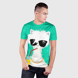 Футболка спортивная мужская Лама - альпака на чиле, цвет: 3D-принт — фото 2