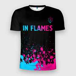 Футболка спортивная мужская In Flames - neon gradient посередине, цвет: 3D-принт