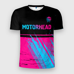 Мужская спорт-футболка Motorhead - neon gradient посередине