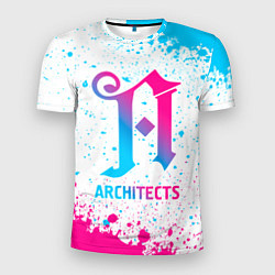 Мужская спорт-футболка Architects neon gradient style