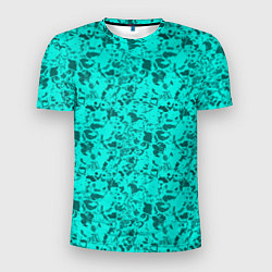 Мужская спорт-футболка Текстура камень цвета морской волны