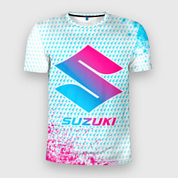 Мужская спорт-футболка Suzuki neon gradient style