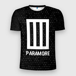 Мужская спорт-футболка Paramore glitch на темном фоне