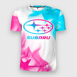 Мужская спорт-футболка Subaru neon gradient style