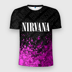 Мужская спорт-футболка Nirvana rock legends посередине
