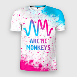 Мужская спорт-футболка Arctic Monkeys neon gradient style