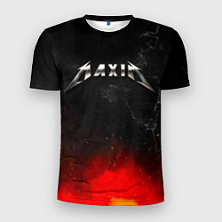 Мужская спорт-футболка Максим в стиле Металлика - огонь и искры