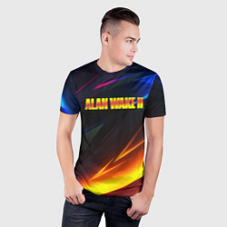 Футболка спортивная мужская Alan Wake stripes, цвет: 3D-принт — фото 2