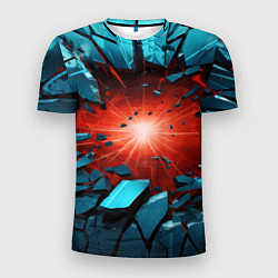 Футболка спортивная мужская Взрыв бирюзовых камней, цвет: 3D-принт