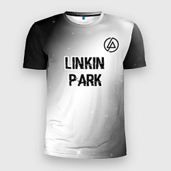 Мужская спорт-футболка Linkin Park glitch на светлом фоне посередине