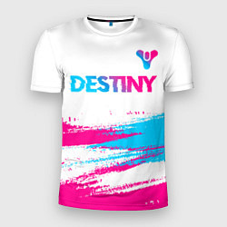Мужская спорт-футболка Destiny neon gradient style посередине