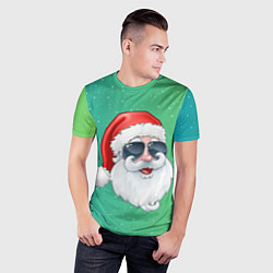 Футболка спортивная мужская Дед Мороз в очках, цвет: 3D-принт — фото 2