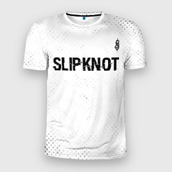 Футболка спортивная мужская Slipknot glitch на светлом фоне посередине, цвет: 3D-принт