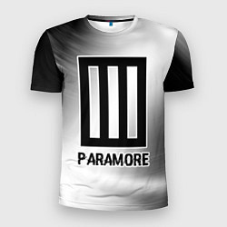 Мужская спорт-футболка Paramore glitch на светлом фоне