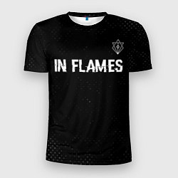 Мужская спорт-футболка In Flames glitch на темном фоне посередине