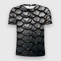 Мужская спорт-футболка Текстура черного дракона