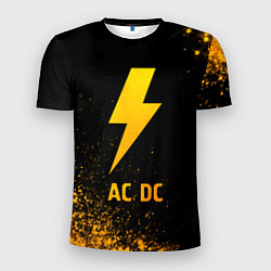 Мужская спорт-футболка AC DC - gold gradient