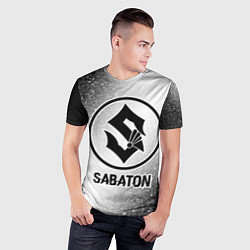 Футболка спортивная мужская Sabaton glitch на светлом фоне, цвет: 3D-принт — фото 2