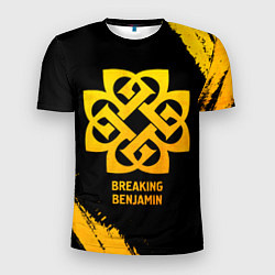 Мужская спорт-футболка Breaking Benjamin - gold gradient