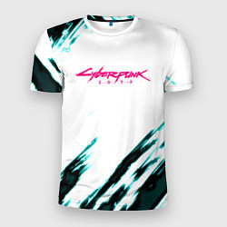 Мужская спорт-футболка Cyberpunk2077 stripes