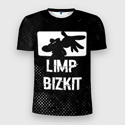 Мужская спорт-футболка Limp Bizkit glitch на темном фоне