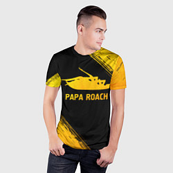 Футболка спортивная мужская Papa Roach - gold gradient, цвет: 3D-принт — фото 2