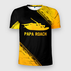 Мужская спорт-футболка Papa Roach - gold gradient