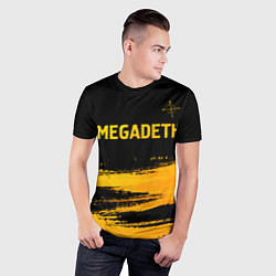 Футболка спортивная мужская Megadeth - gold gradient посередине, цвет: 3D-принт — фото 2