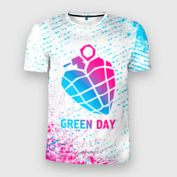 Мужская спорт-футболка Green Day neon gradient style