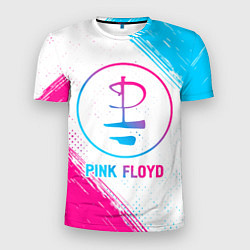 Мужская спорт-футболка Pink Floyd neon gradient style
