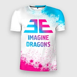 Футболка спортивная мужская Imagine Dragons neon gradient style, цвет: 3D-принт